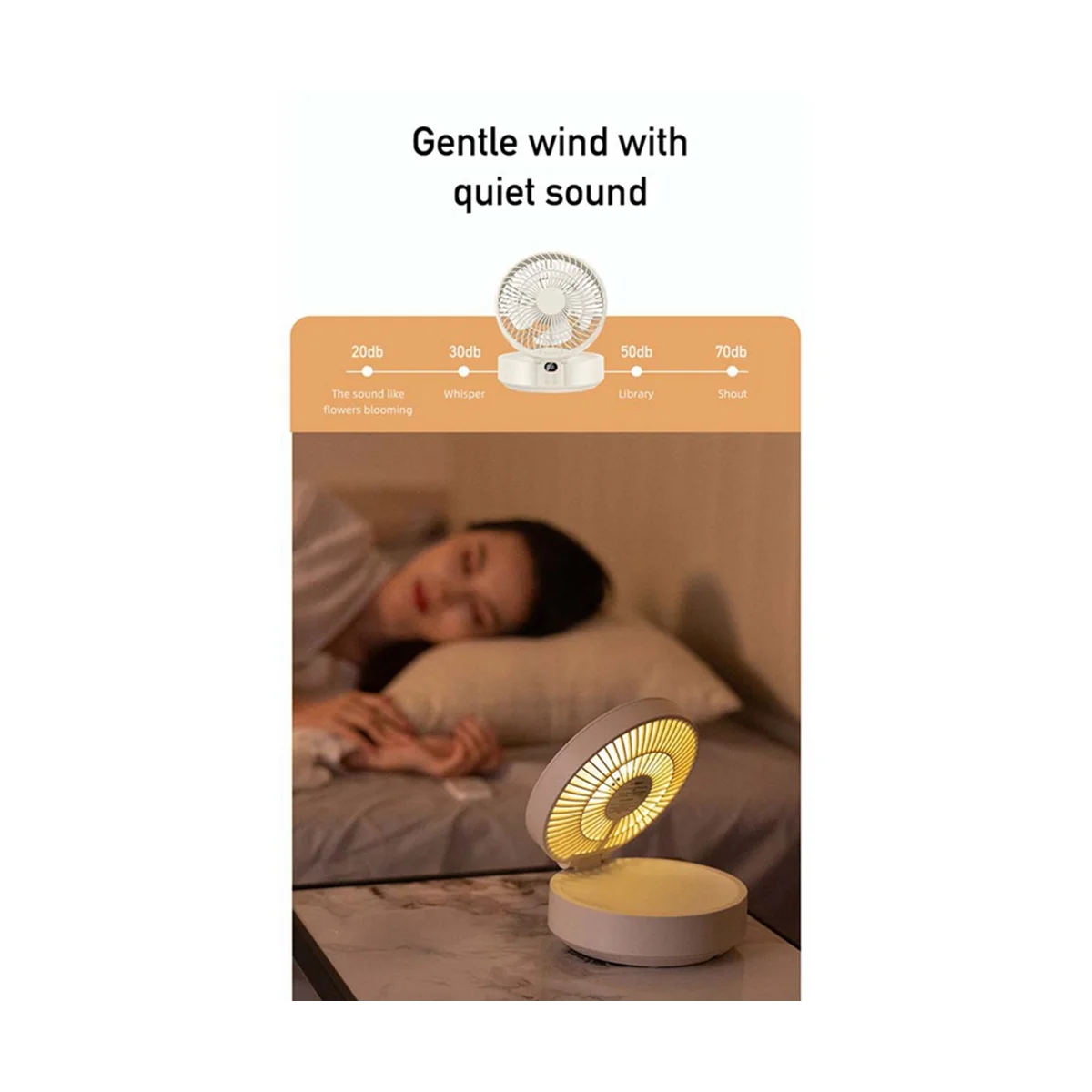 Remote Control Wireless Circulation Air Cooling Fan with LED Light Folding Electric Ventilator Table Fan, B-ABLM