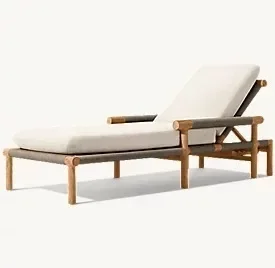 Hotel Pool Chaise Furniture Outdoor Custom Color Teak Wood Sunbed Sun Lounger Daybed