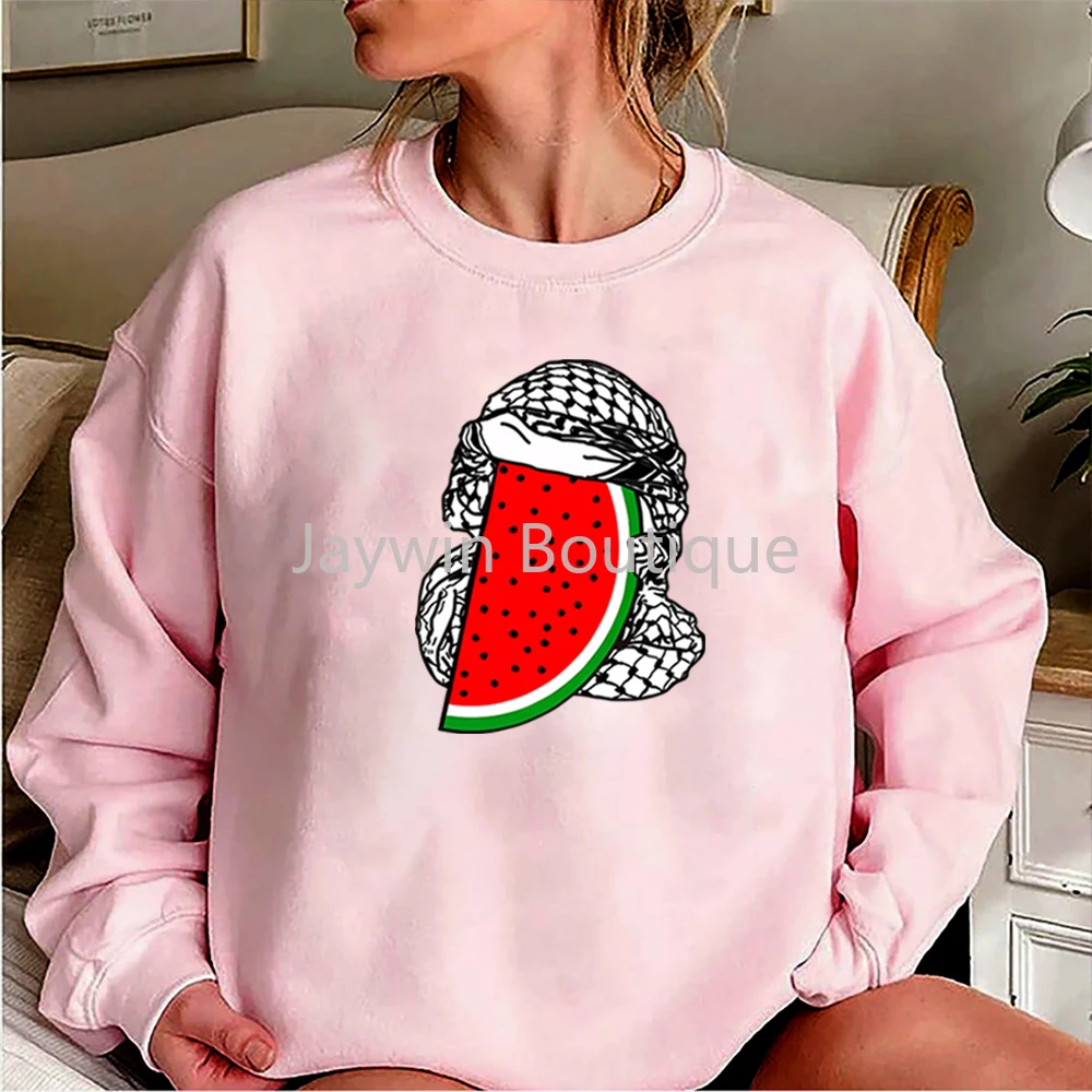 To nie bluza arbuzowa „Ceci N\'est Pas Une Pastèque” bluza z kapturem prawa człowieka sweter bluzy z wycięciem pod szyją arabskie prezenty