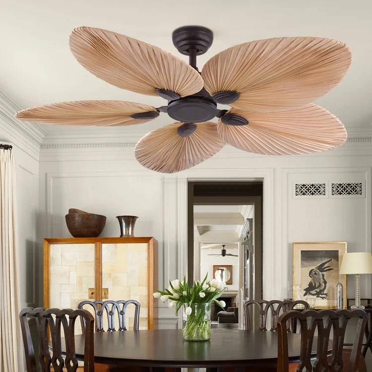 South East Asia Restaurant Fan Light Outdoor Decoration Ceiling Fan, Living Room Hotel, American Vintage Lightless Ceiling Fan