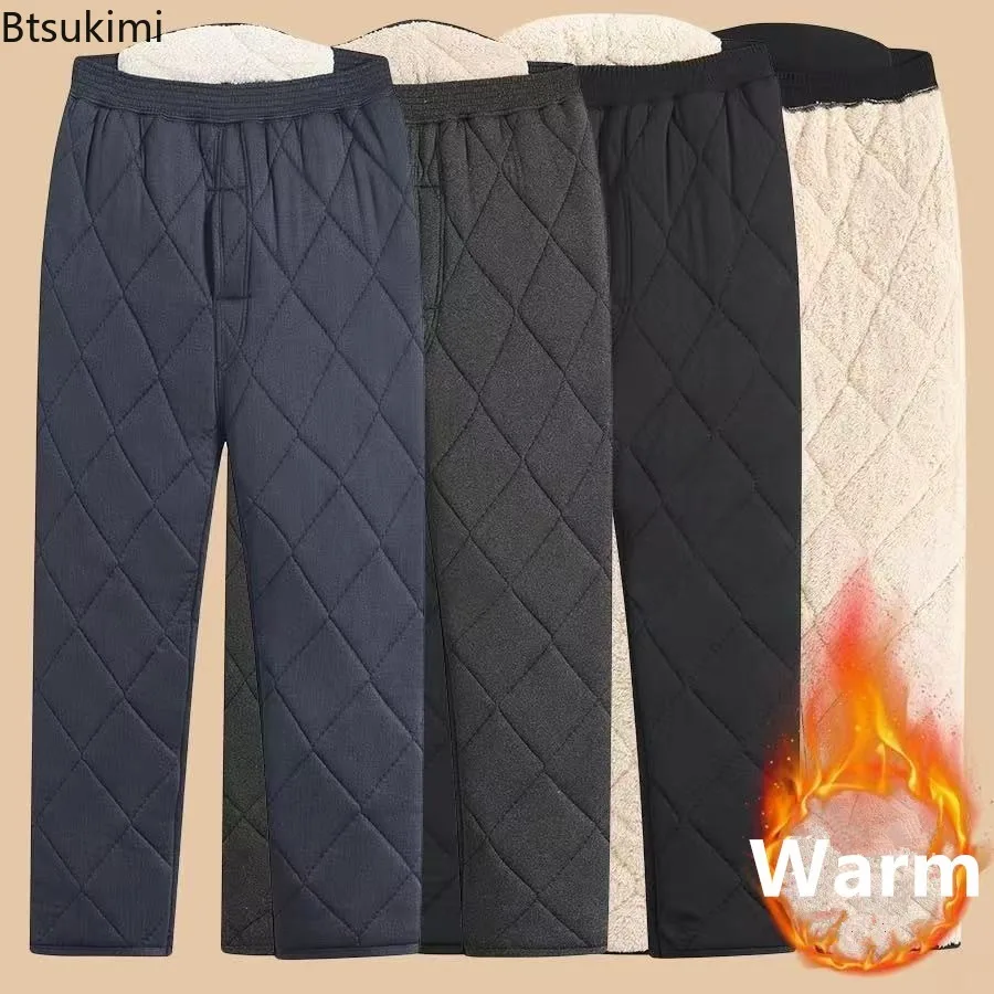 

New Men's Sleep Pants Coral Fleece Thickened Flocked Home Clothes Autumn Winter Three-layer Cotton Warm Pants 2XL-5XL Large Size