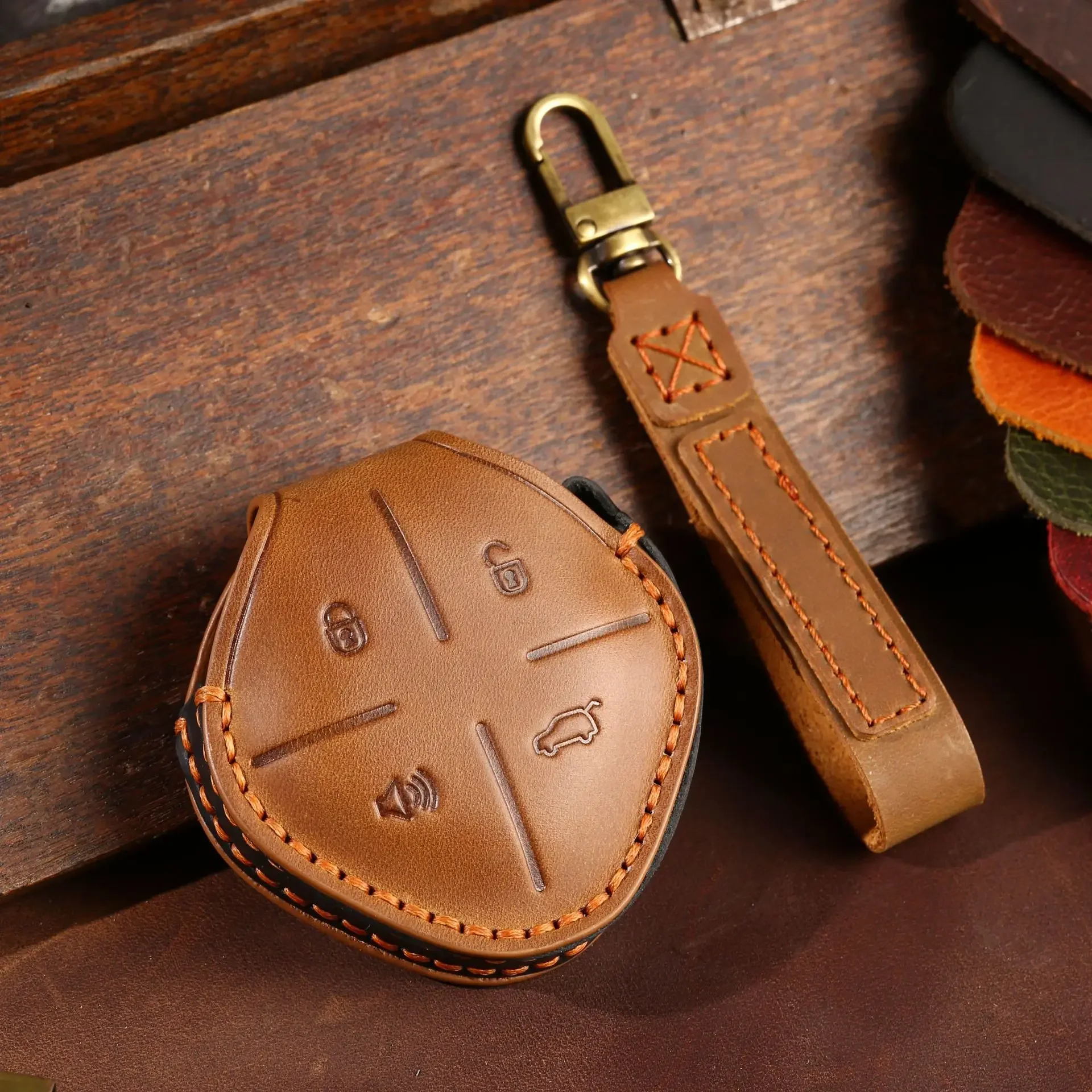 Leather Car Key Case Cover for Chery Jetour Dashing IDM I-DM X-1 Plus DCT 2023 2024 Accessories