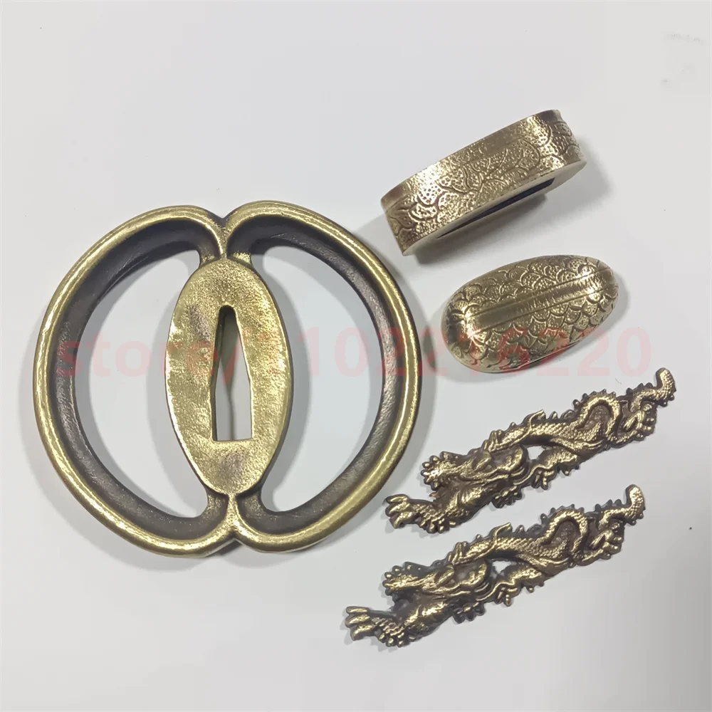 High Quality Copper Brass Handguard Tsuba Guard Kashira Fuchi Menuki For Japanese Real Japan Samurai Katana Sword Fittings New