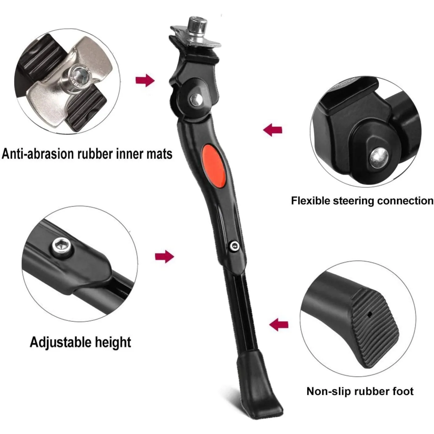 Bicycle Kickstand Parking Rack Adjustable Bicycle Side Support Kickstand for 24
