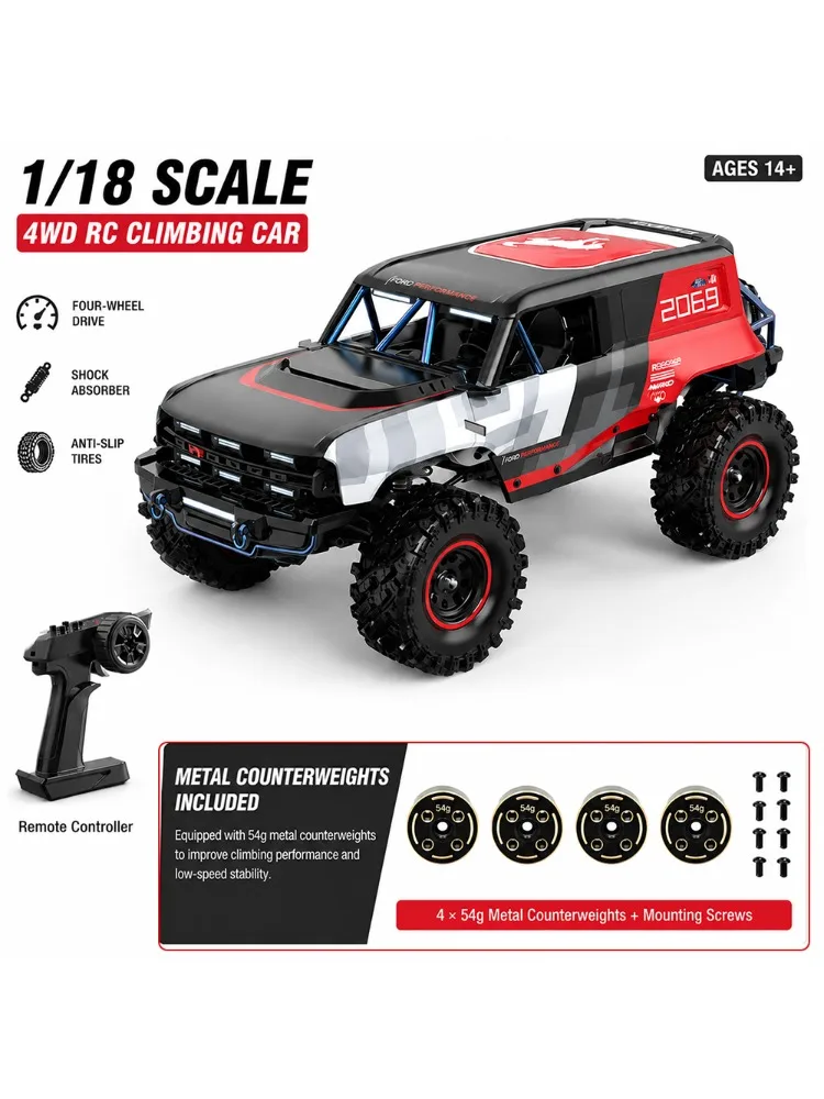 MJX 1/18 RC Auto HYPER GO H18P Bürstenloser 4WD Offroad-Ferngesteuerter Wagen 2,4G Elektrischer Kletter-Crawler Modell-Truck Spielzeug