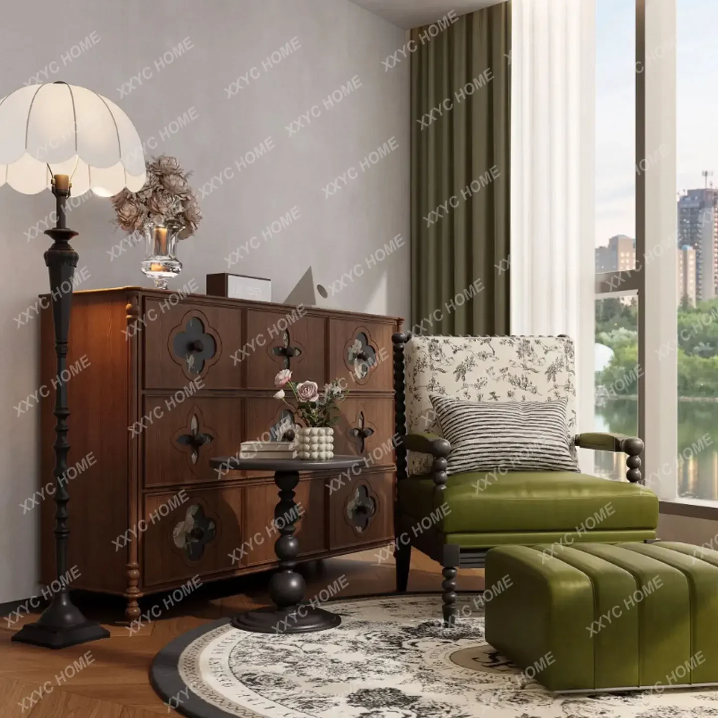 

JBlack walnut porch cabinet, living room storage, nine chest cabinets