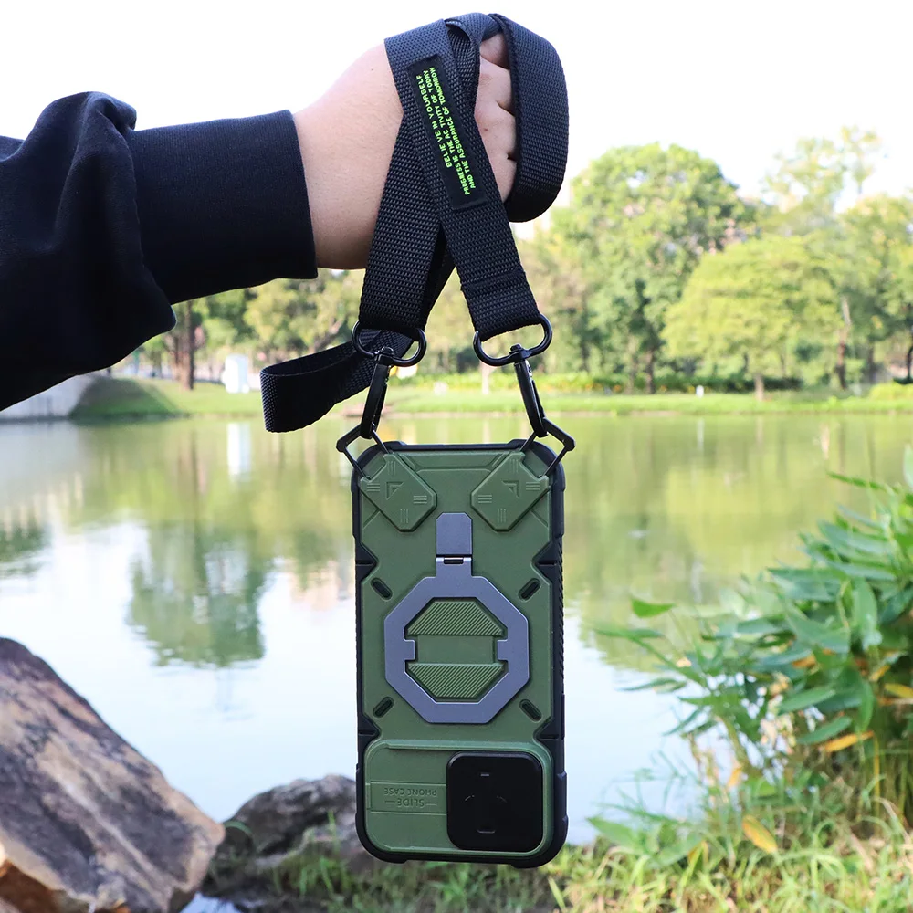 Ring Kickstand Magnetic Phone Case For Apple iPhone 17 Air 16 15 14 13 Pro Max Detachable Wrist Lanyard Strap Shockproof Cases view 3