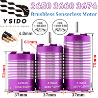YSIDO Brushless Sensorless Motor 3674/3660/3650 4 Poles for 1:8 1:10 WLtoys HSP Tamiya Traxxas GTR RC Off-Road Racing Buggy Cars
