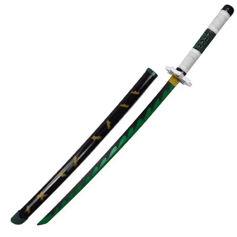 Promotie Korting 104 cm/40.94in Demon Slayer Houten Katana Zwaarden Cosplay Wapen Props Anime Randapparatuur Ornamenten Outdoor Speelgoed