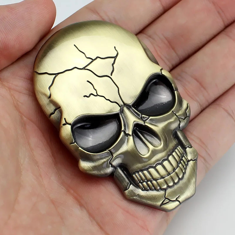 1Pcs Fashion 3D Demon Skull Zinc Alloy Metal Car Sticker for Car Motorcycle Logo Skull Emblem Badge Car Styling Stickers