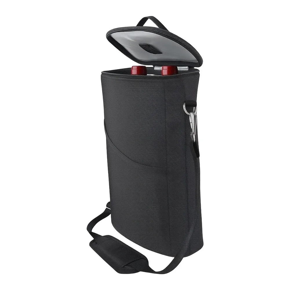 Portable Insulated Wine Cooler Bag Leakproof Dual Zipper Leak Design Adjustable Shoulder Strap Front Pocket Portable