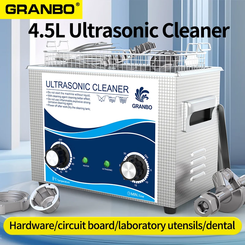 

4L Ultrasonic Cleaner Heating Function 180W Ultrasound Wave Dental Instruments Dentures Hardware Medical Tools Washer