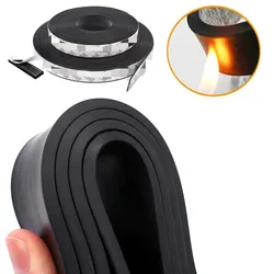 50cm Black Silicone Rubber Strip Self Adhesive Seal Gasket Anti-skid Shock Absorption High Temperature Resistant Sealing Strip