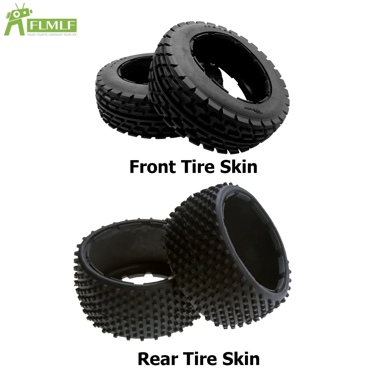 Off-road Front or Rear Wheel Tire Skin Set Fit for 1/5 HPI ROFUN ROVAN Kingmotor BAJA 5B Rc Car Parts