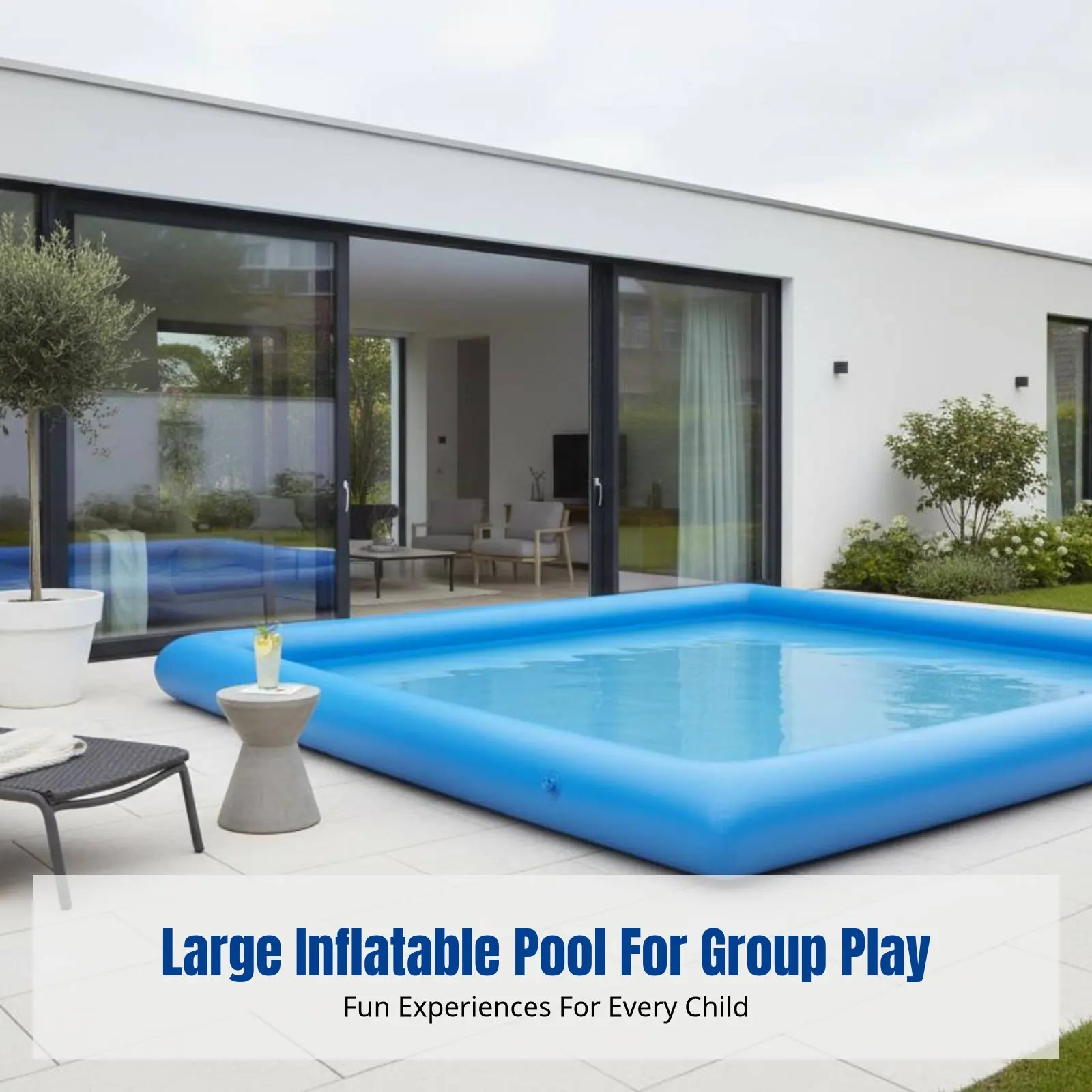 Heavy-Duty Inflatable Pool, Kids Water Play Center, Reinforced PVC, Outdoor Fun, Fishing, Water Play Area