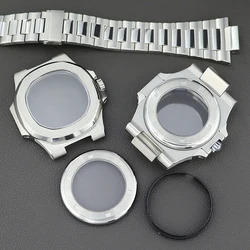 40mm Men's Watch Cases Watchbands Replace Parts For Modified Nautilus Seiko NH35 NH36/34/38 Movement 30.8mm Dial Sapphire Glass