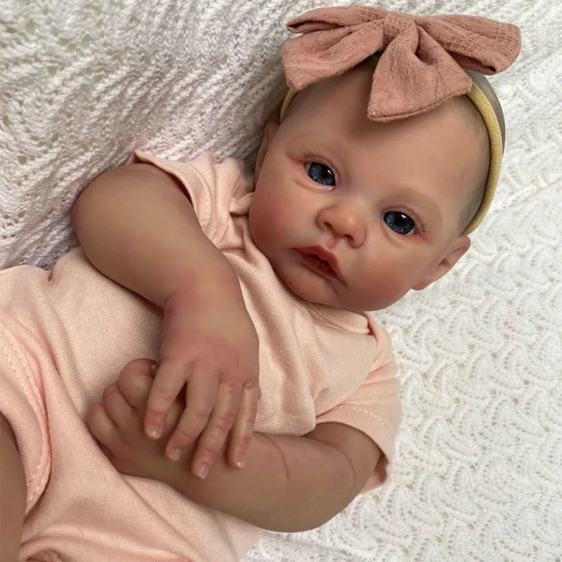 18-inch Vinyl Reborn Doll, 100% Handmade, 3D Skin WithVisible Veins, Collectible Art Doll, Perfect ChristmasGift