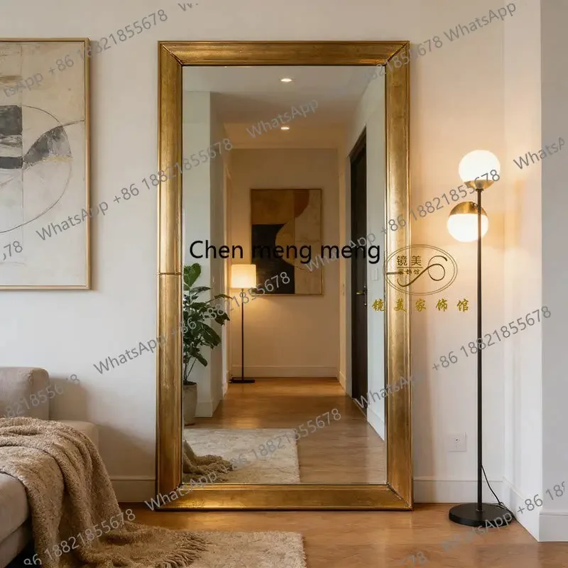 a17 French retro full-body mirror American home bedroom floor-to-ceiling mirror clothing store fitting mirror