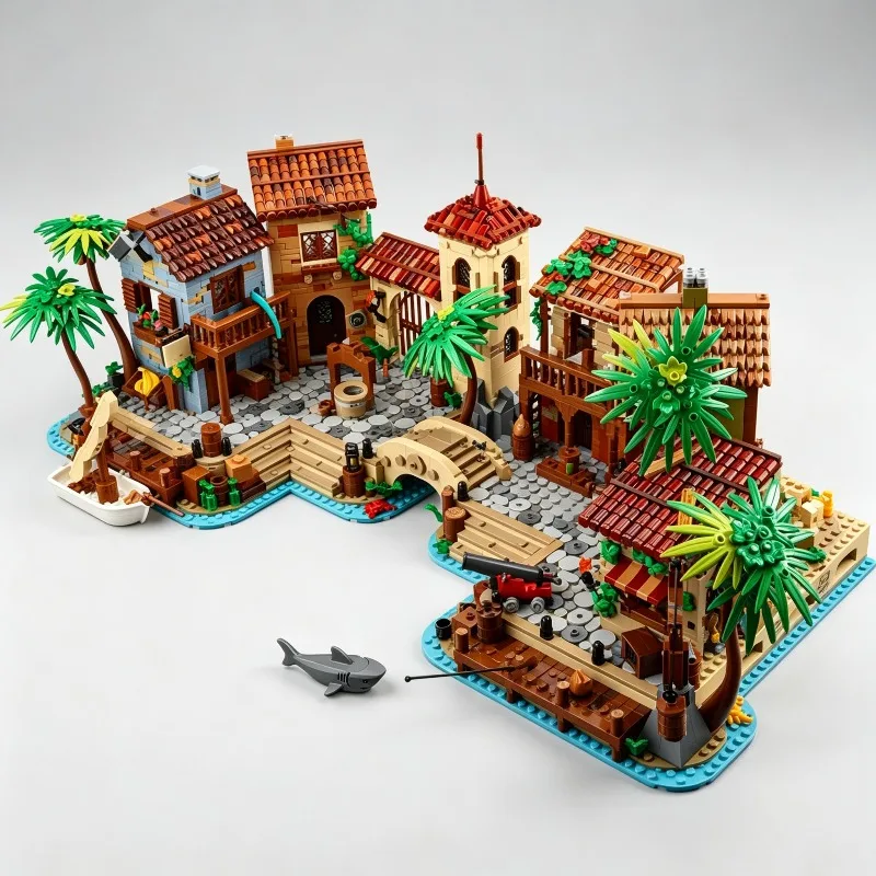 4002 PCS Tortuga Seaside Coastal Cottage House MOC Model DIY Creative Assembly Toy Home Display Festival Hobby Collection Gift