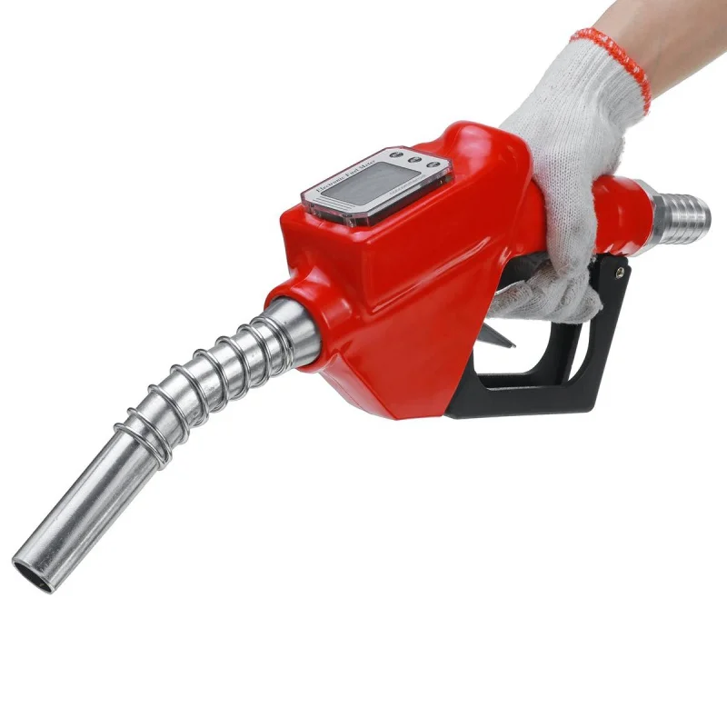 Aluminum Alloy Fuel Petrol Oil Delivery Gun Digital Flow Meter Nozzle Dispenser LCD Diaplay 3Gears Refuel Injection Gun