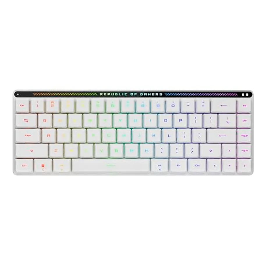 

Беспроводная игровая клавиатура ROG Falchion RX Low Profile 65 Compact TKL с трехрежимным подключением, оптическими переключателями ROG RX Blue и RGB-подсветкой