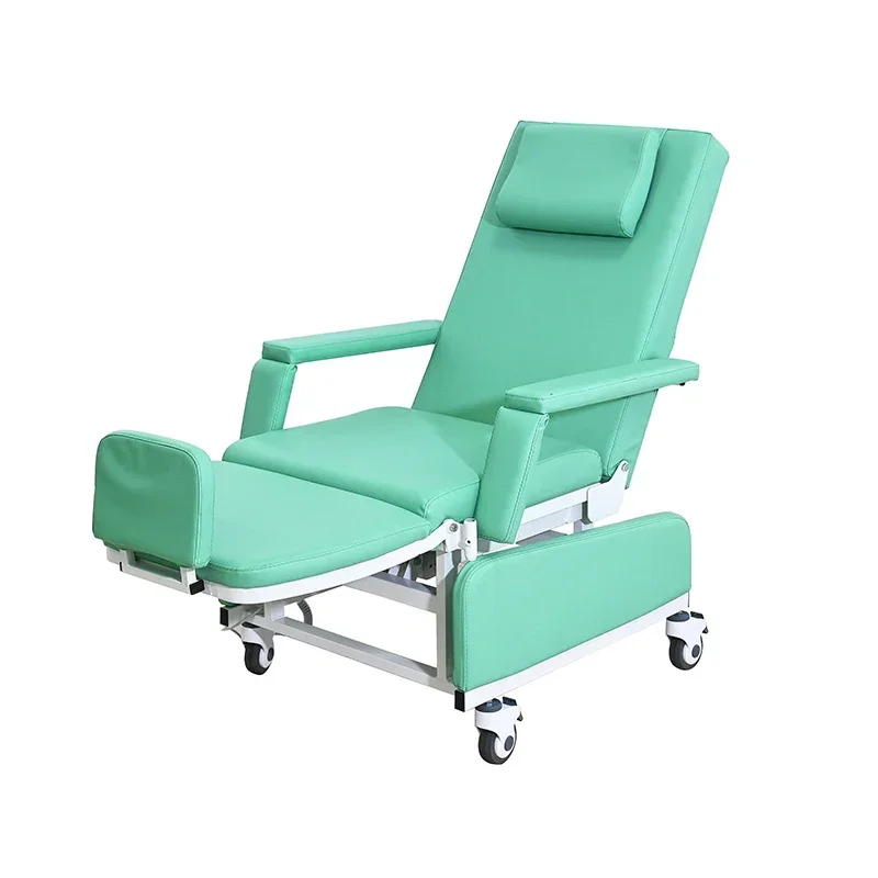 Mobile hospital medical blood dialysis recliner chair with iv pole for patient