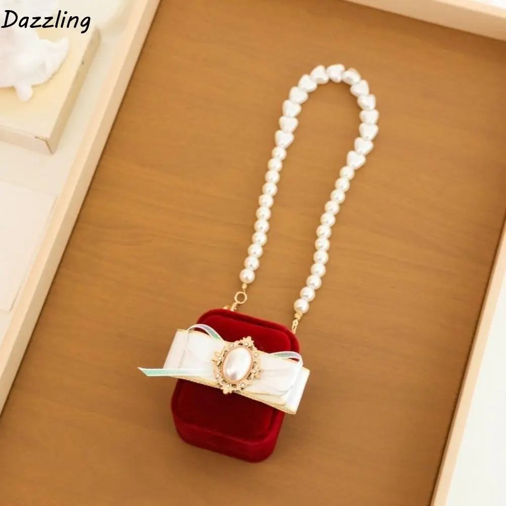 

Органайзер для ювелирных изделий, жемчуг, свадебные кольца для пар, коробка в форме сердца, бант, ошейники для домашних животных, коробка для колец, защита от столкновений, флокированная шкатулка для драгоценностей, подарки