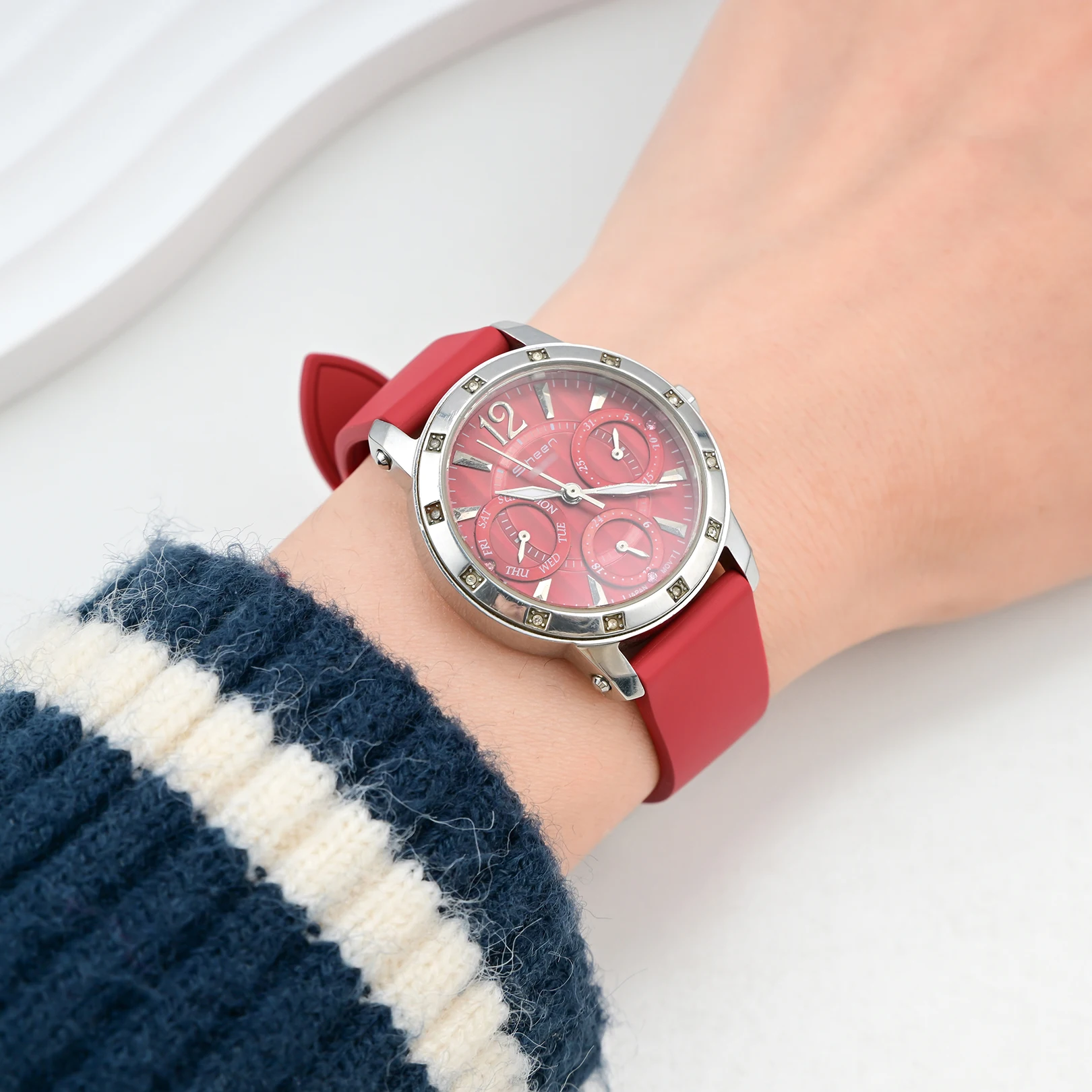 

Women's Universal Fluororubber FKM Watch Strap Compatible with Cartier Tank Mido Longines Daniel Wellington - Durable Watchband