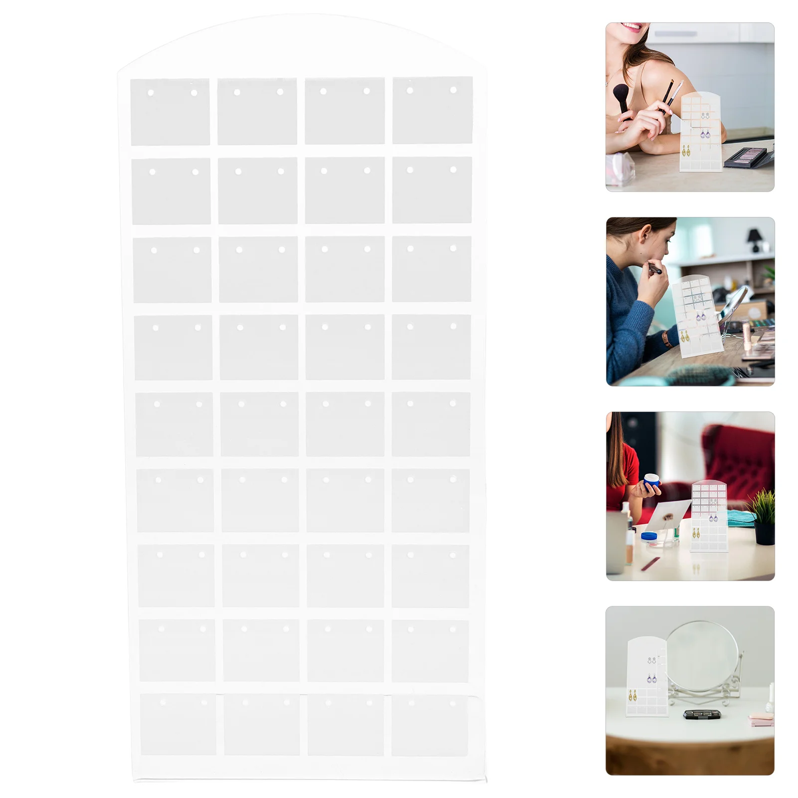 

2Pcs Earring Display Stand Compact Plastic Organizer Retail Jewelry Holder Tray for Neat Storage Selling Showcase