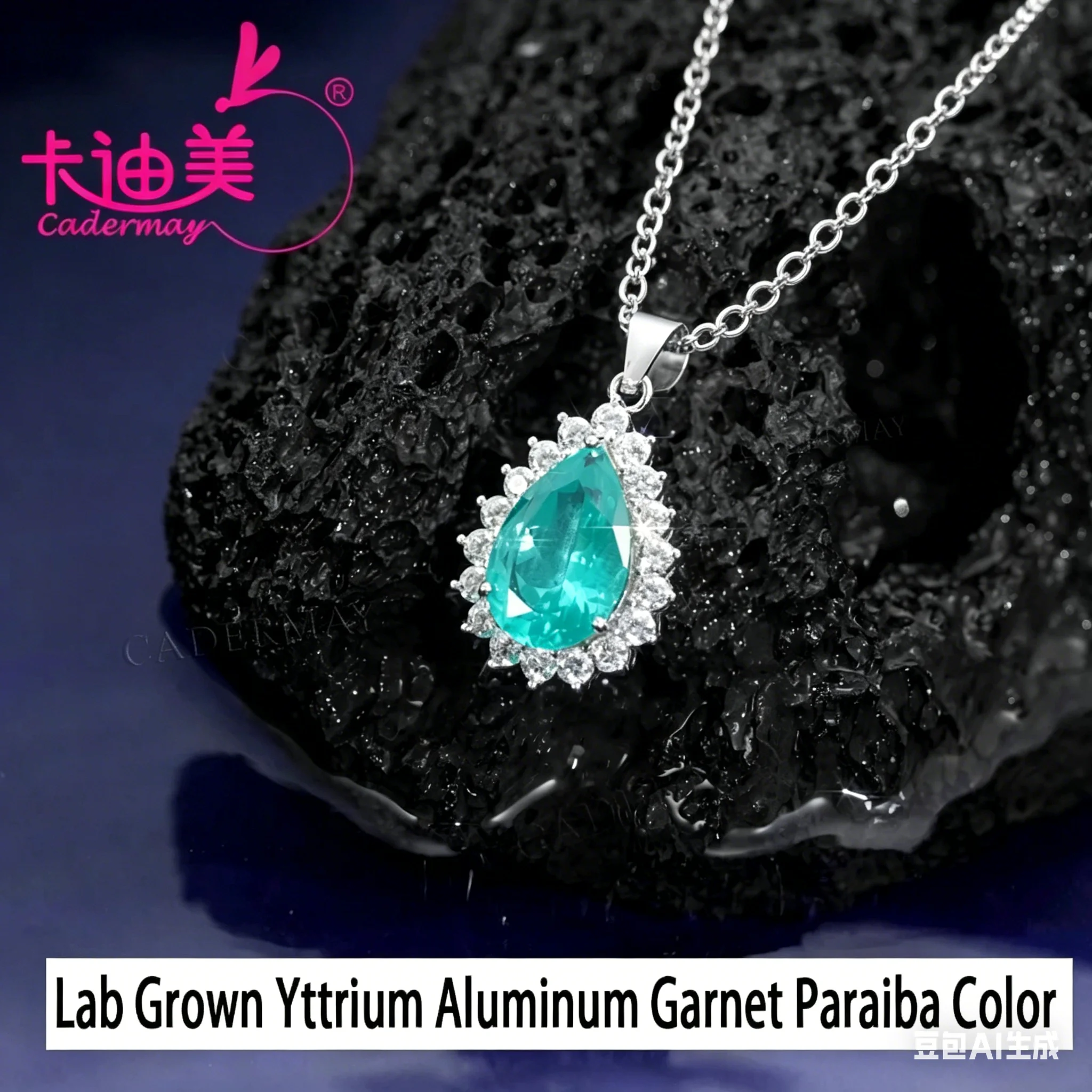 CADERMAY Lab Grown Ruby Pegion Blood Red Paparadscha Sapphire S925 Sterling Silver Necklace For Women Jewelry Gifts