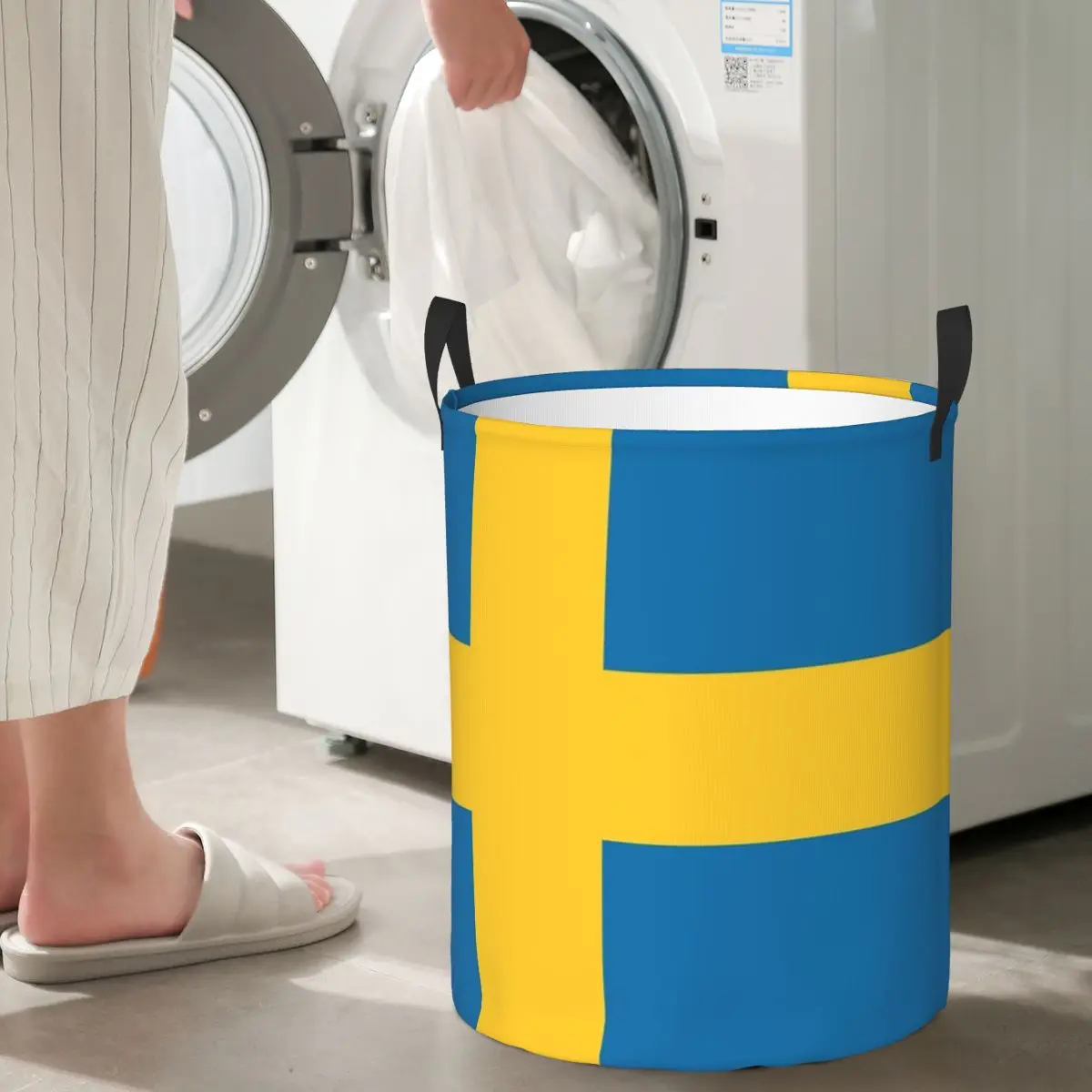 

Складные корзины для белья со шведским флагом, корзина для хранения грязной одежды, игрушек, домашний органайзер, сумка