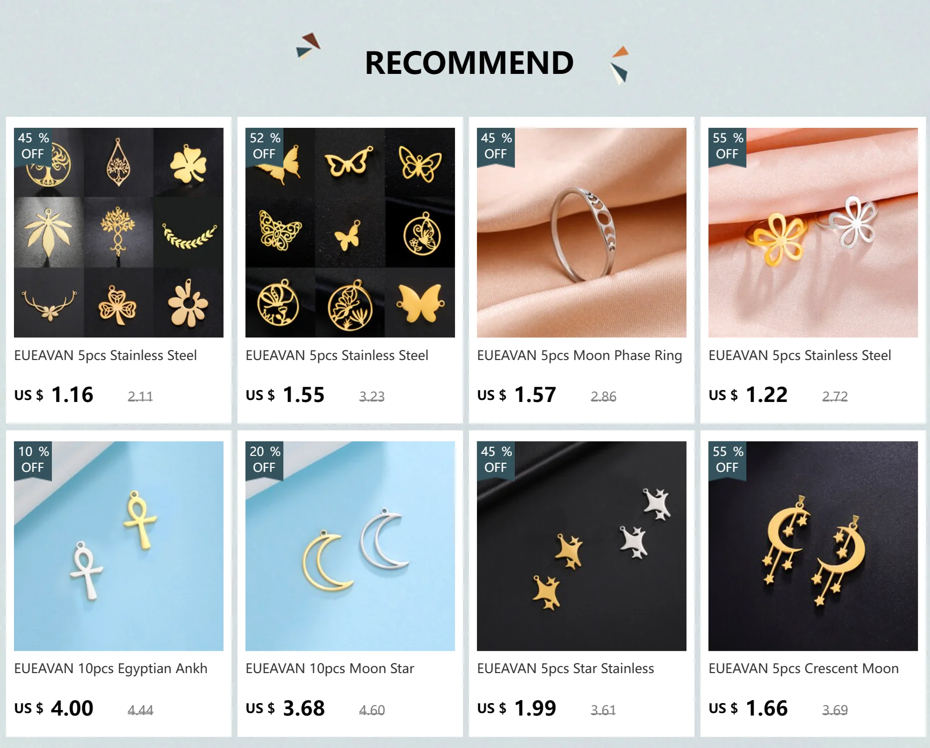 EUEAVAN 5 Stück North Star Charm Edelstahl Charms Kleiner Anhänger Halskette Zubehör Schmuckherstellung Zubehör Großhandel – Detail 1