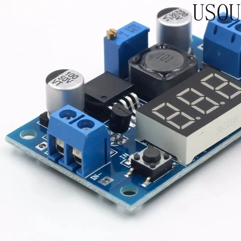 LM2596 Adjustable Voltage Regulator 4.0-40V to 1.25-37V DC36V 24V 12V to 5V 2A Step-Down Power Module with LED Voltmeter Display