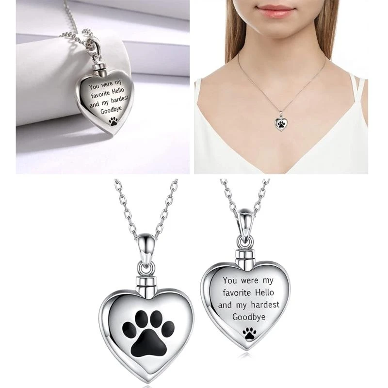 Heart Urn Necklace Set Ashes Mementoes Pet Pendants Pet Memorials Lockets - view 6