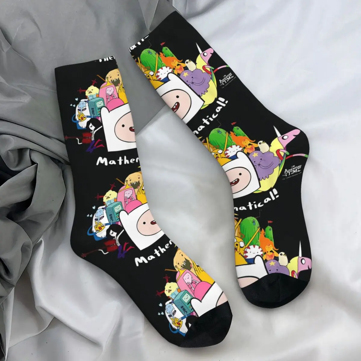 Adventure Time Mathematical Stockings Men's Cartoon Animated Television Socks Quality Socks Winter Sports Non Skid Socks Gift