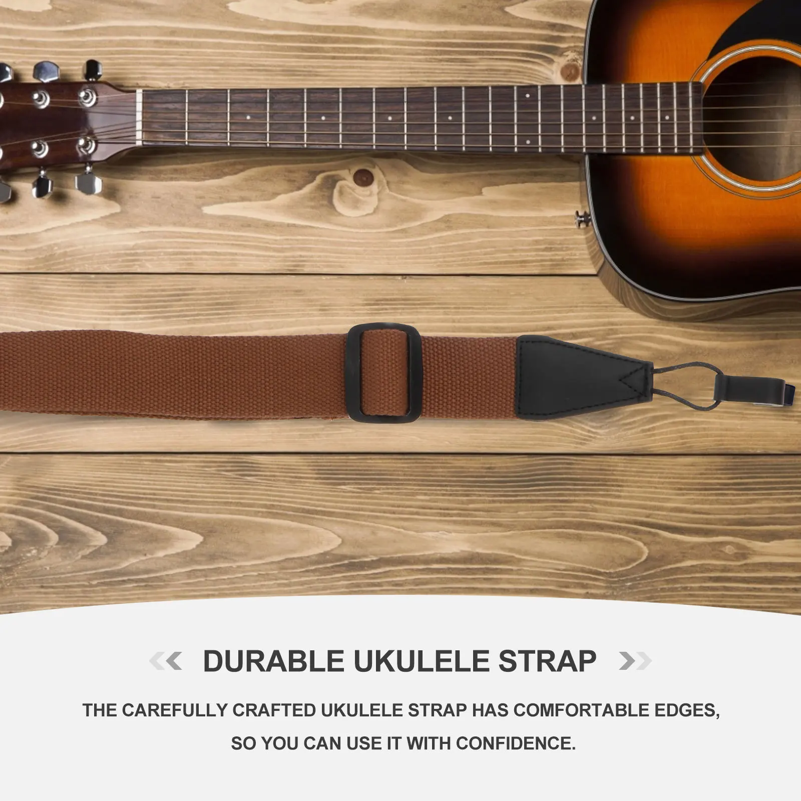 1pc Ukulele Strap Simple Durable Fabric Non-Punching Design Lightweight Practical Instrument Accessory For Ukulele Bass