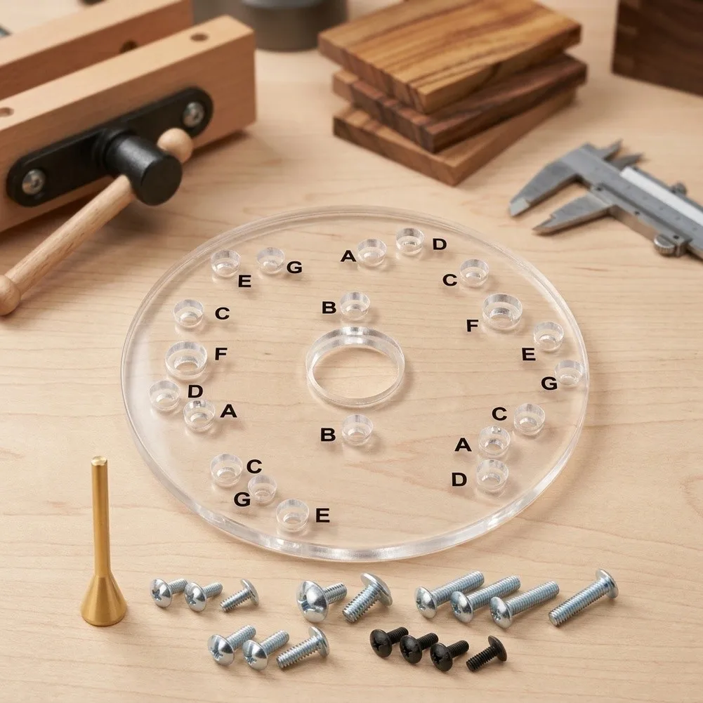 Clear For Acrylic Router Plate with Centering Pin and Letter Marked Holes for Router 690 621 Precision Routing