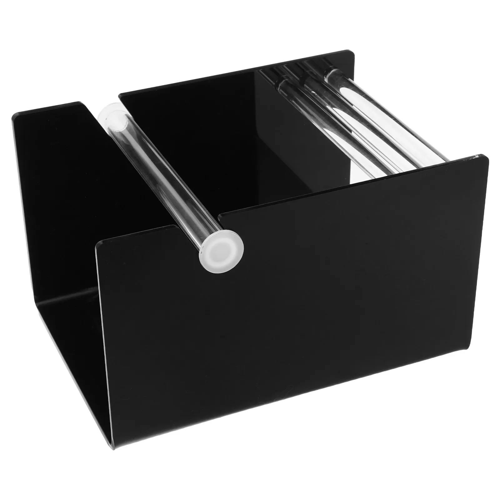 

Acrylic Label Roll Dispenser Sticker Roll Organizer Stand for Shipping Labels 3 Section Desktop Tape Storage Holder for Office