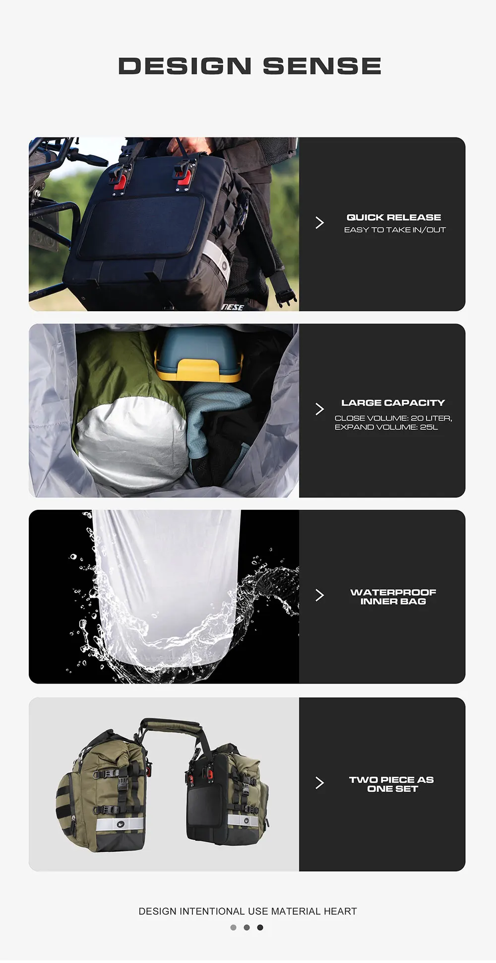 Borsa Impermeabile Moto ROCKBROS Impermeabile 30L - Con Tracolla