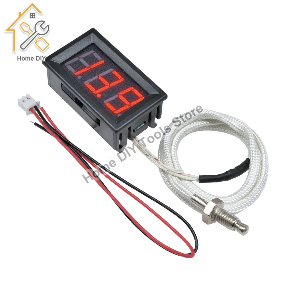 XH-B310 LED Digital Thermometer 12V K-type M6 Thermocouple Temperature Meter Tester 30 ~ 800C