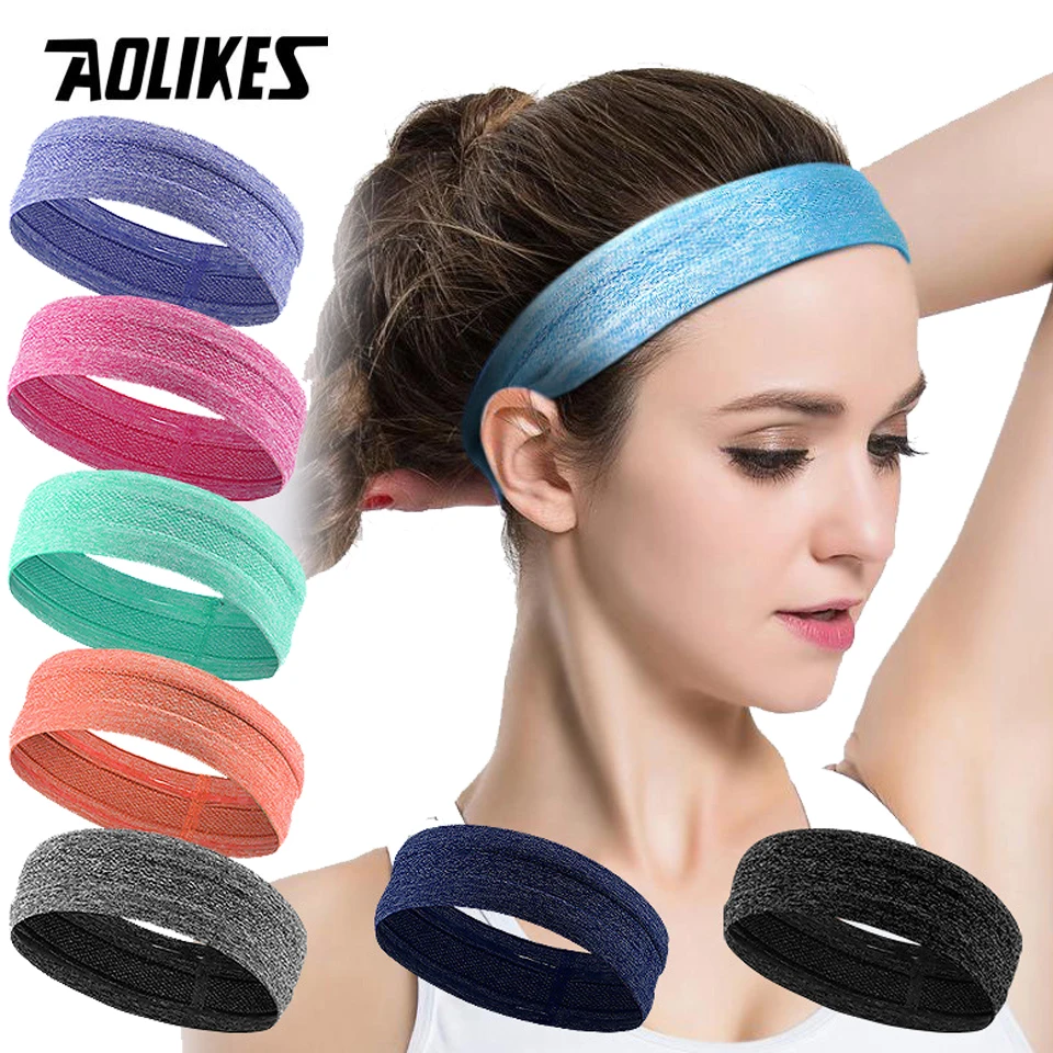 AOLIKES Sports Headband Portable Fitness Hair Bands Man Woman Hair Wrap Brace Elastic Cycling Yoga Running Exercising Sweatband