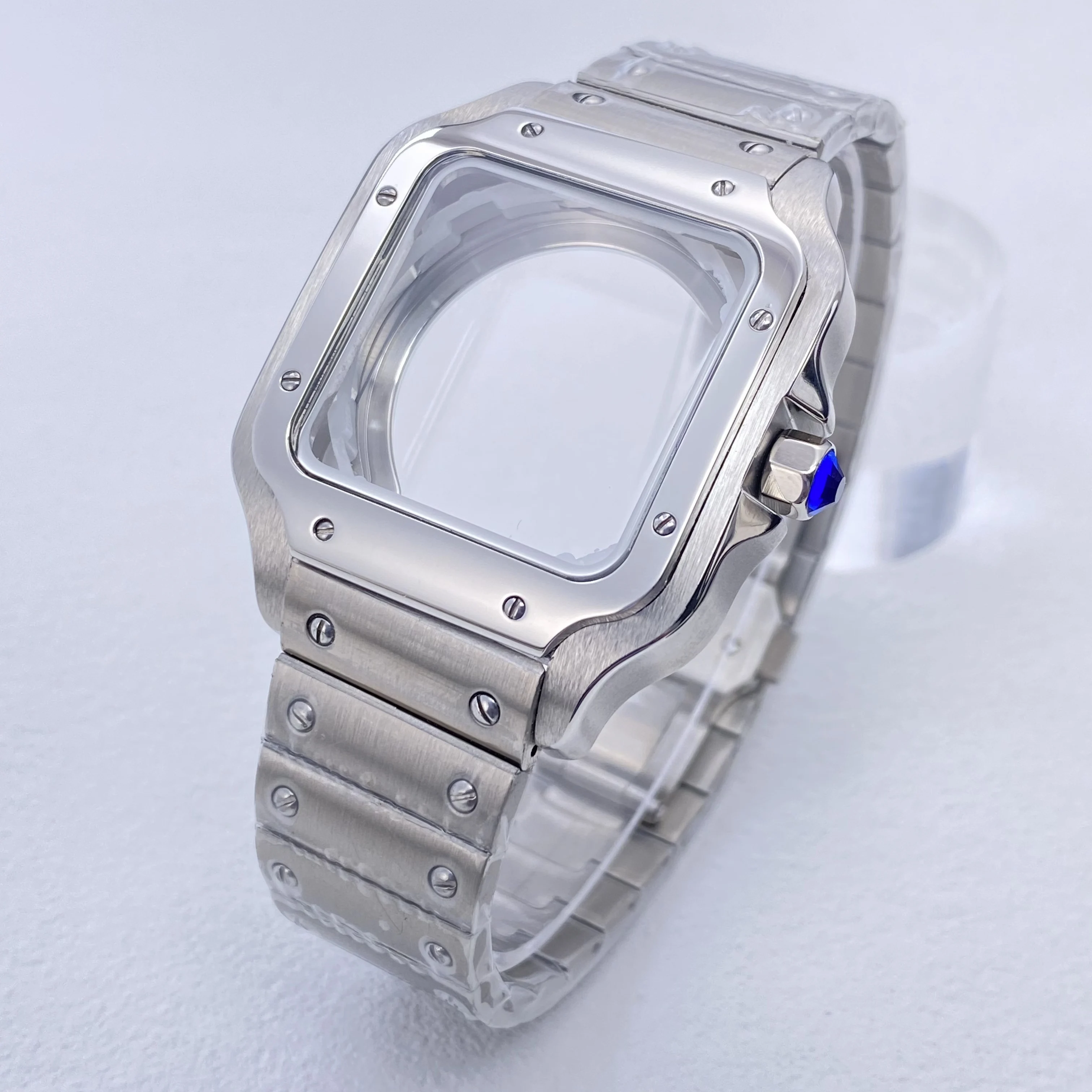 

NH35 38mm Sliver Square Watch case stainless steel case men's watch suitable for NH35/NH36 movement watch accessories