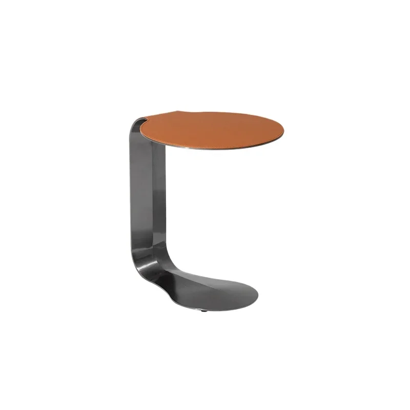 

Leather side table high load-bearing small apartment living room storage bedside coffee table