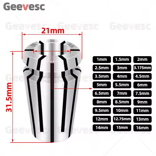 High Precision ER20 Spring Collet 1mm-13mm UP AA ER Collet Chuck Tool Holder ER20 Spring Collet ER20 Collet Chuck 14mm 15mm 16mm - Image 6