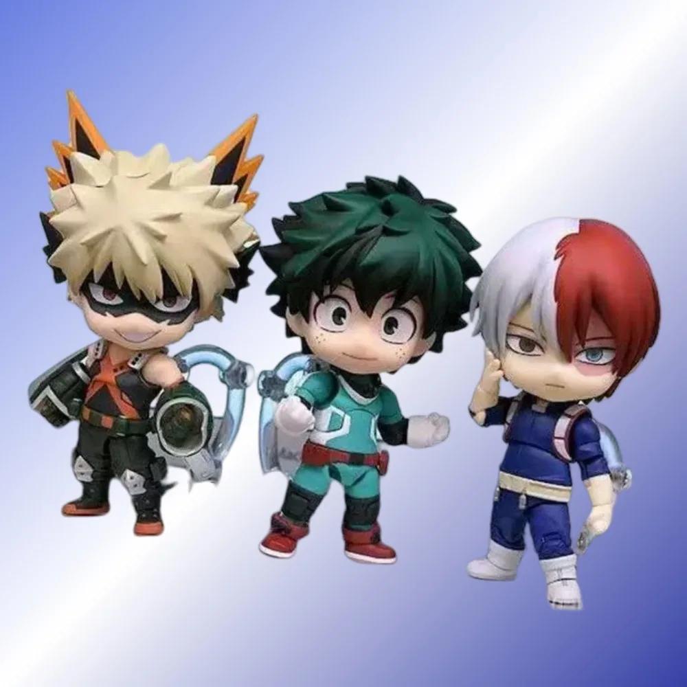 

Anime character My Hero Academia figurine, Q-version Izuku Midoriya, Katsuki Bakugo movable figurine desktop model ornament