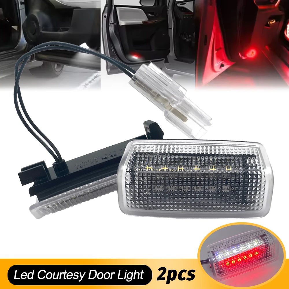 

2 шт. светодиодные фонари для внутренней двери для всех Toyota/Crown/Lexus белого цвета + красный светодиодный фонарь для дверей