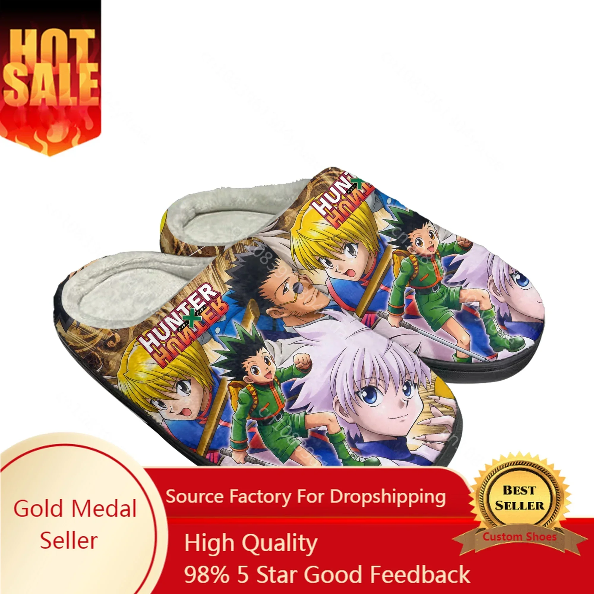 

Japanese Anime Hunter X Hunter Home Cotton Slippers Men Women Plush Bedroom Casual Keep Warm Shoe Custom Thermal Indoor Slipper