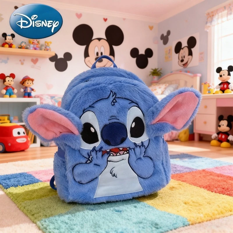 

Новый плюшевый рюкзак Disney Stitch, модный 3D мини-женский рюкзак с героями мультфильмов, большой вместительности, милый детский школьный рюкзак, высокое качество