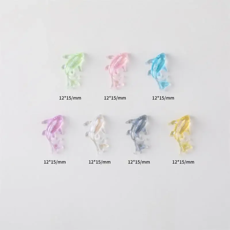 Resin Nail Charms Shiny Goldfish Nail Parts Accessories Kawaii Nail Art Decoration