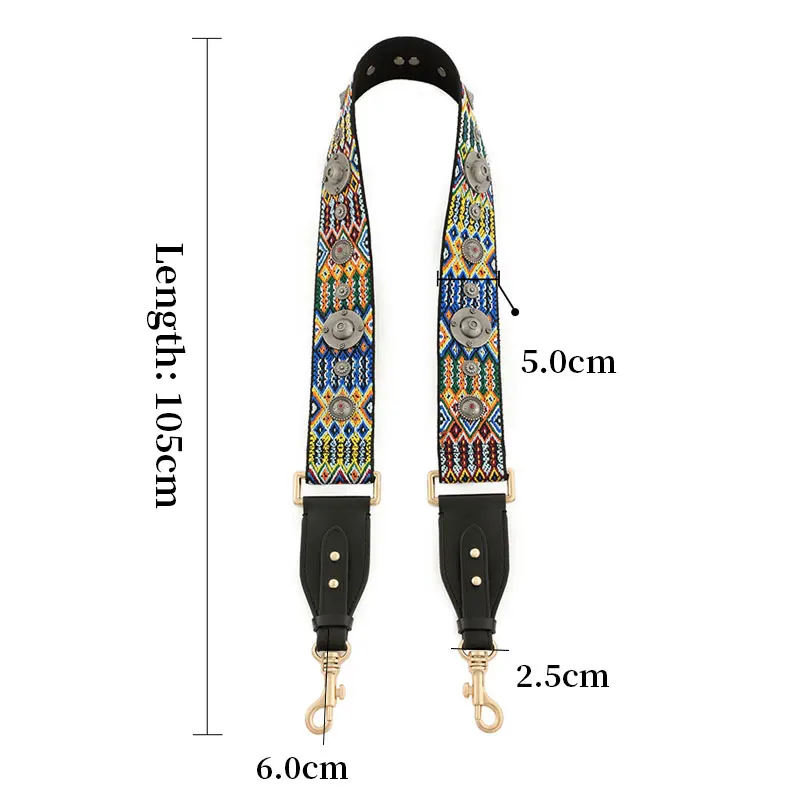 TINBERON Bags Accessories Shoulder Strap Vintage Rivet Canvas handbag Strap Saddle Bag Replacement Shoulder Crossbody Bag Straps